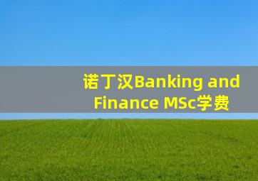 诺丁汉Banking and Finance MSc学费